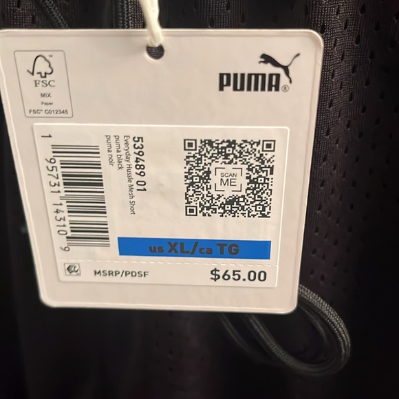 Puma x TMC Everyday Hussle Mesh Shorts Black w/ Black Drawstring - Picture 4 of 8